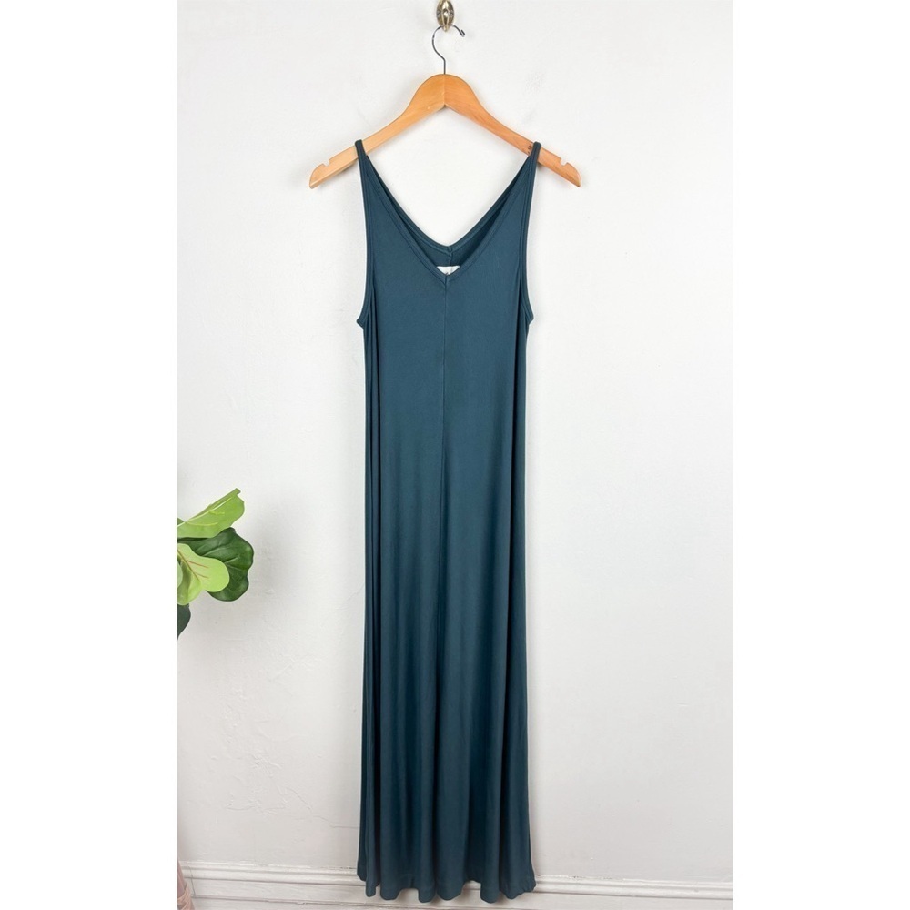 Lou & Grey Stretch Jersey Knit Blue Tank Maxi Dress Sz S